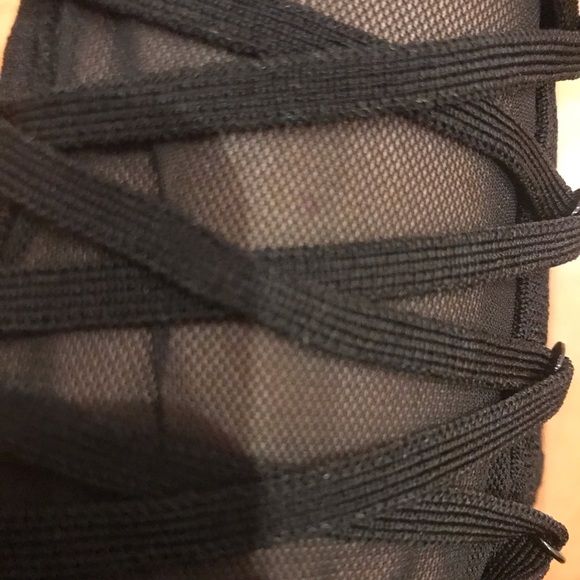 Black minidress with side mesh panels. Fitted/ stretch size small - Picture 4 of 5
